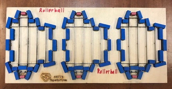 3 Up Wood and Steel Die for Rollerball